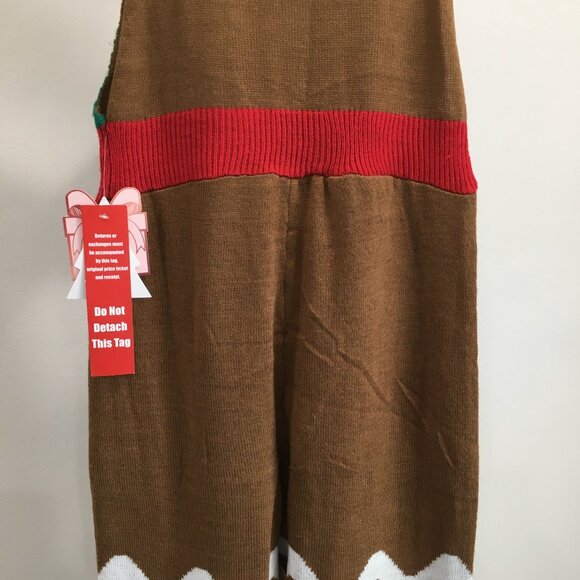 NWT EYESHADOW Gingerbread Woman Cookie Peppermint Mitten Christmas Knit Overalls - Picture 12 of 16